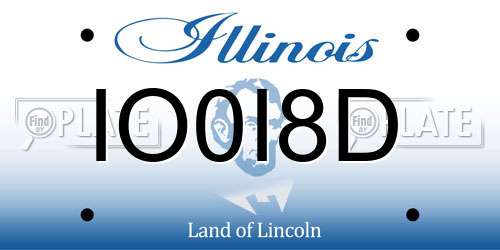 IO0I8D Illinois License Plate