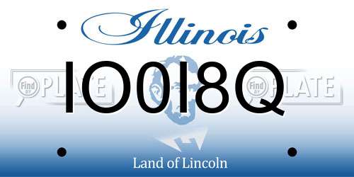 IO0I8Q Illinois License Plate