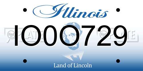 IO0O729 Illinois License Plate