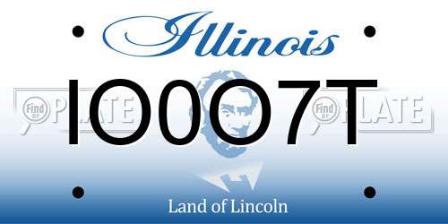 IO0O7T Illinois License Plate