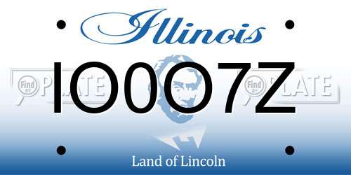 IO0O7Z Illinois License Plate