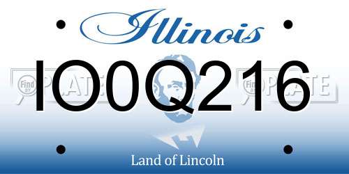 IO0Q216 Illinois License Plate