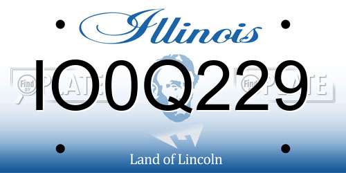 IO0Q229 Illinois License Plate