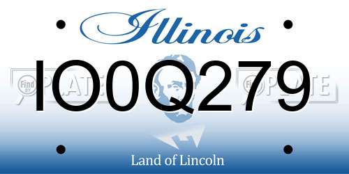 IO0Q279 Illinois License Plate