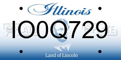 IO0Q729 Illinois License Plate