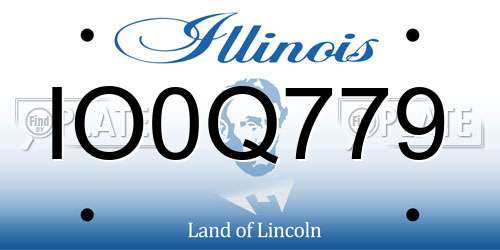 IO0Q779 Illinois License Plate