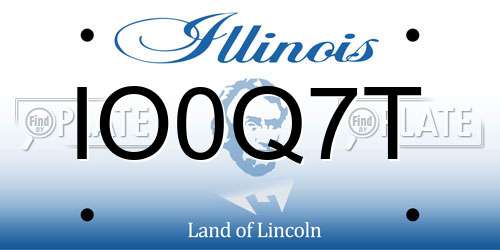IO0Q7T Illinois License Plate