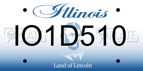 IO1D510 Illinois License Plate