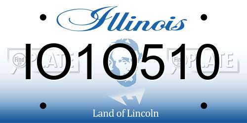 IO1O510 Illinois License Plate