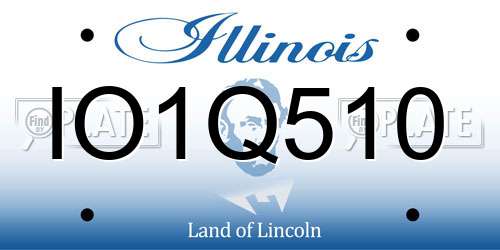 IO1Q510 Illinois License Plate