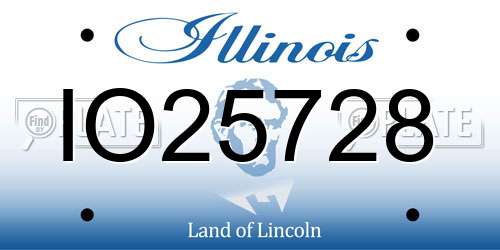 IO25728 Illinois License Plate