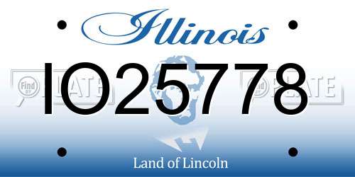 IO25778 Illinois License Plate