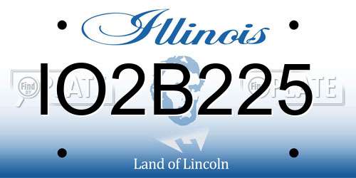 IO2B225 Illinois License Plate
