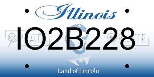 IO2B228 Illinois License Plate