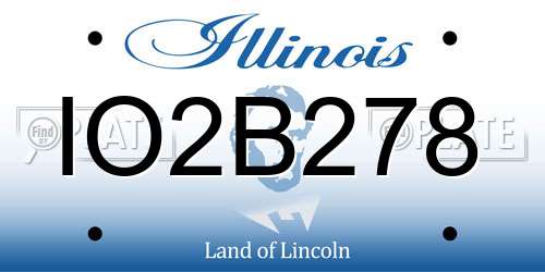 IO2B278 Illinois License Plate