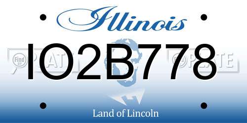 IO2B778 Illinois License Plate