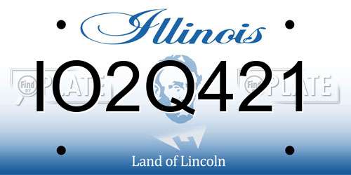 IO2Q421 Illinois License Plate