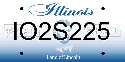 IO2S225 Illinois License Plate