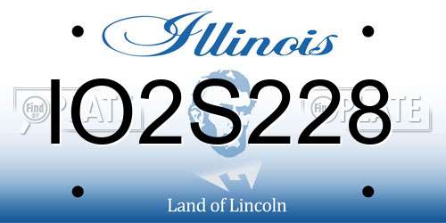 IO2S228 Illinois License Plate