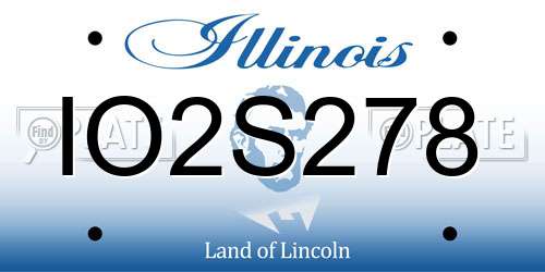 IO2S278 Illinois License Plate
