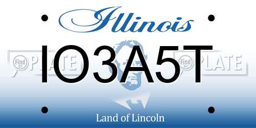 IO3A5T Illinois License Plate