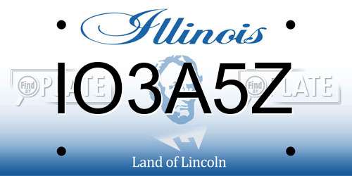 IO3A5Z Illinois License Plate