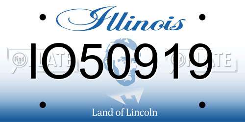 IO50919 Illinois License Plate