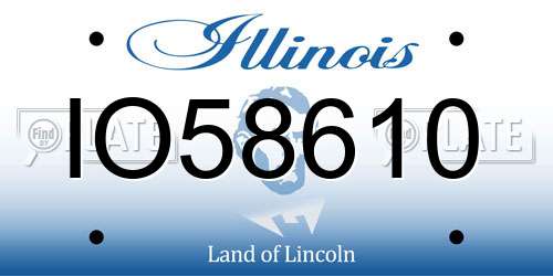 IO58610 Illinois License Plate