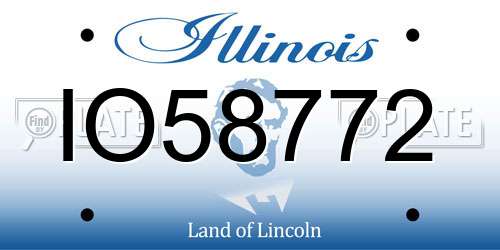 IO58772 Illinois License Plate