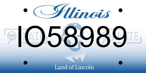 IO58989 Illinois License Plate