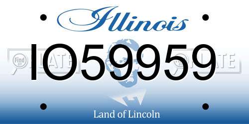 IO59959 Illinois License Plate