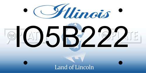 IO5B222 Illinois License Plate