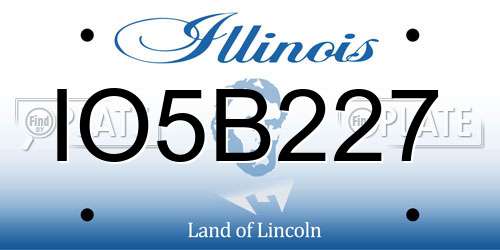 IO5B227 Illinois License Plate