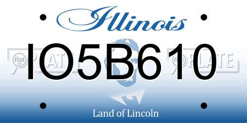 IO5B610 Illinois License Plate