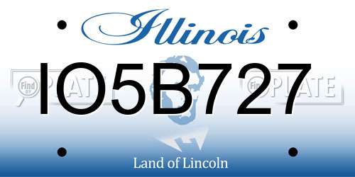 IO5B727 Illinois License Plate