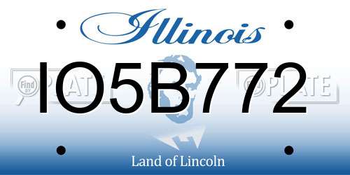 IO5B772 Illinois License Plate