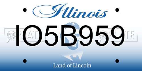 IO5B959 Illinois License Plate