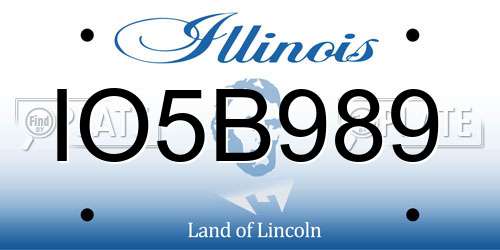 IO5B989 Illinois License Plate