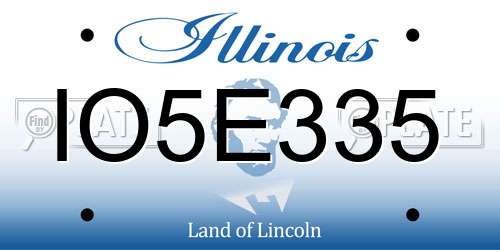 IO5E335 Illinois License Plate
