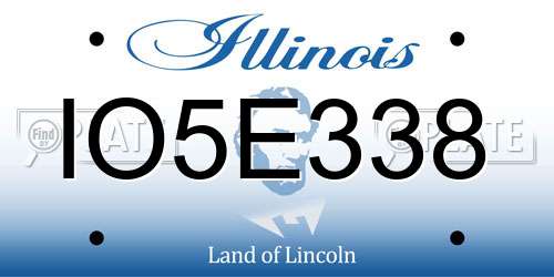 IO5E338 Illinois License Plate