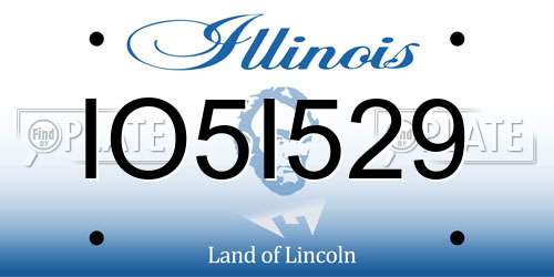 IO5I529 Illinois License Plate