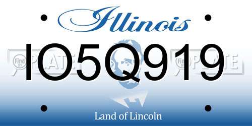 IO5Q919 Illinois License Plate