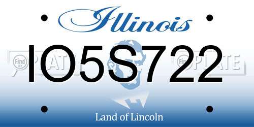 IO5S722 Illinois License Plate