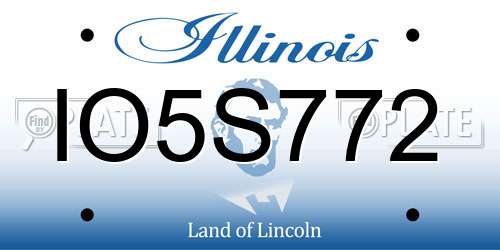 IO5S772 Illinois License Plate