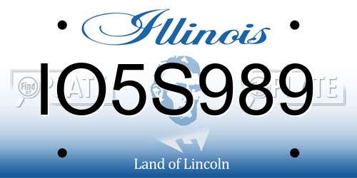 IO5S989 Illinois License Plate