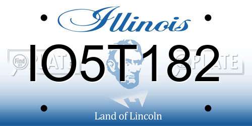 IO5T182 Illinois License Plate