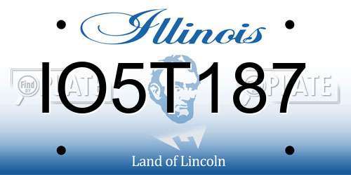 IO5T187 Illinois License Plate