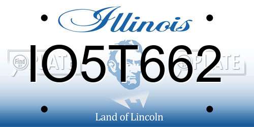 IO5T662 Illinois License Plate