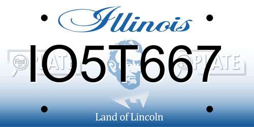IO5T667 Illinois License Plate