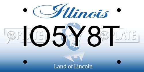 IO5Y8T Illinois License Plate